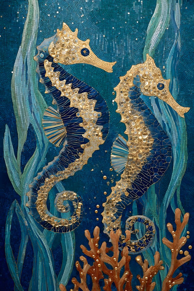 Seahorse Reef, glass mosaic