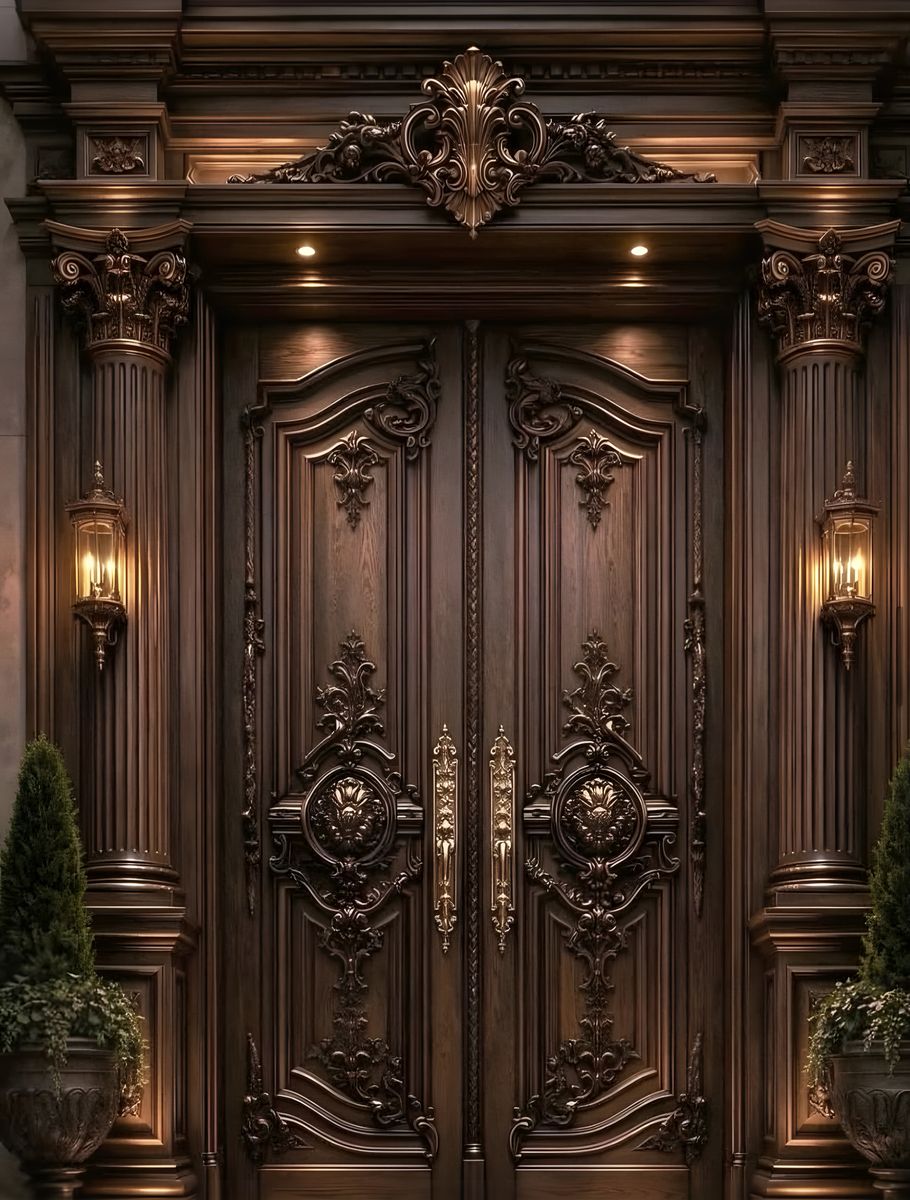 Monumental Entrance, carved wood